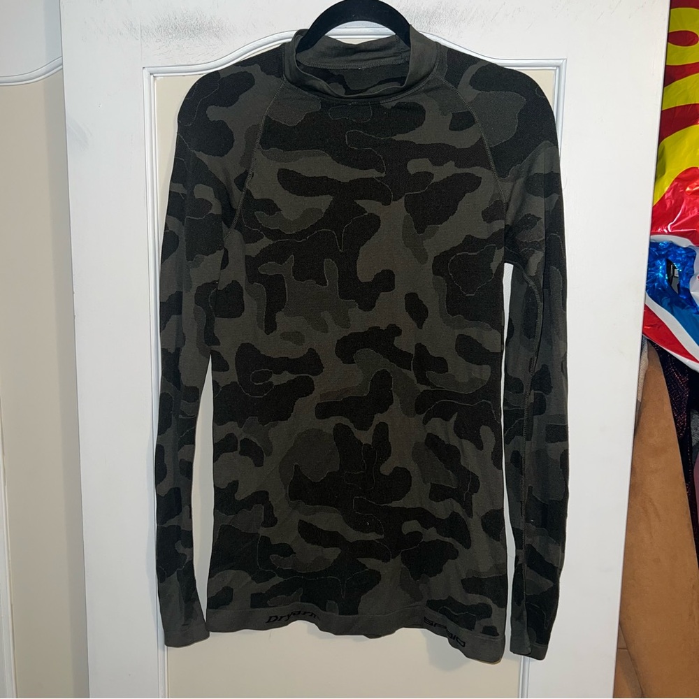 Spaio Camo Survival Line Mock Neck Thermal Base Layer Long Sleeve Top